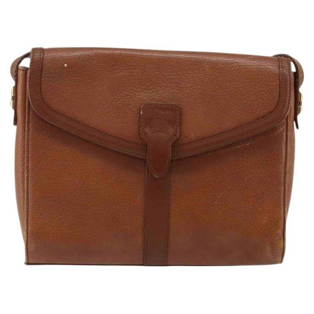 Authentic Burberrys Shoulder Bag Leather Brown Gold - Picture 5 of 16